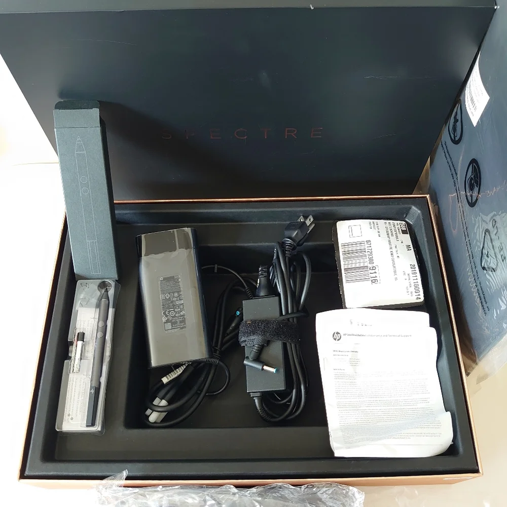 HP 15 Spectre X360 Convertible Box,Leather Sleeve,Stylus Pen,Charger NO LAPTOP